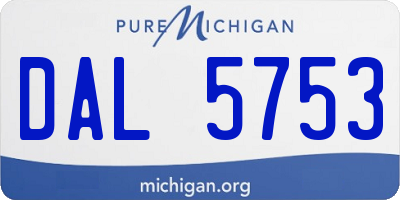 MI license plate DAL5753