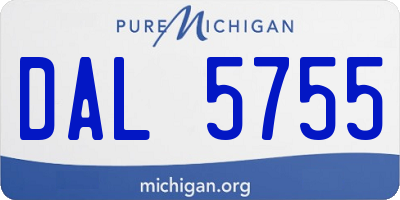 MI license plate DAL5755