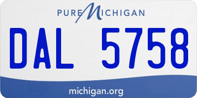 MI license plate DAL5758