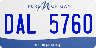 MI license plate DAL5760