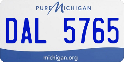 MI license plate DAL5765