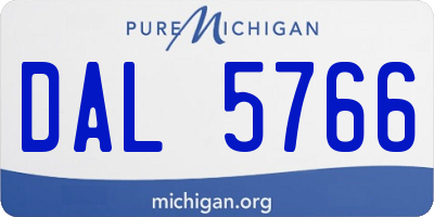 MI license plate DAL5766