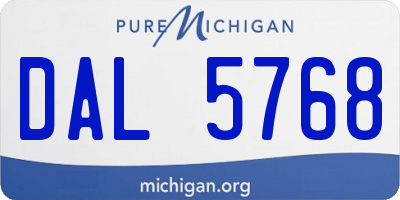 MI license plate DAL5768