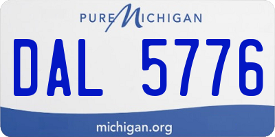 MI license plate DAL5776