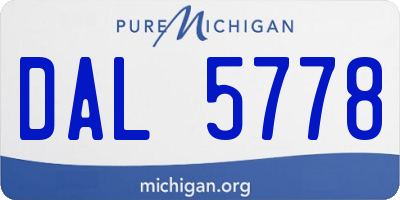 MI license plate DAL5778