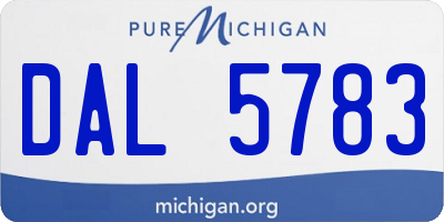 MI license plate DAL5783