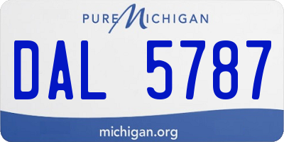 MI license plate DAL5787