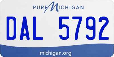 MI license plate DAL5792