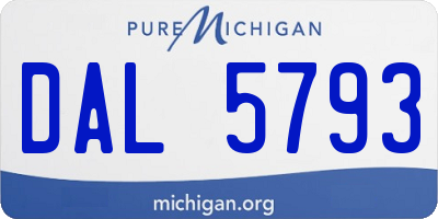 MI license plate DAL5793