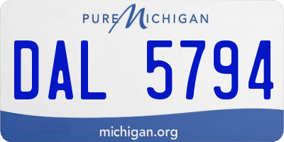MI license plate DAL5794