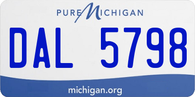MI license plate DAL5798
