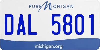 MI license plate DAL5801