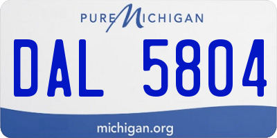 MI license plate DAL5804