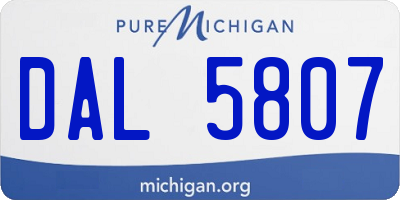 MI license plate DAL5807