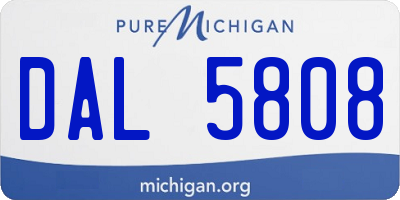 MI license plate DAL5808