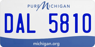 MI license plate DAL5810