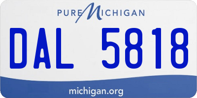 MI license plate DAL5818