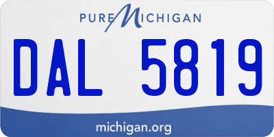 MI license plate DAL5819