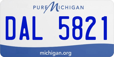 MI license plate DAL5821