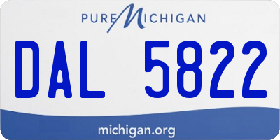 MI license plate DAL5822