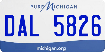 MI license plate DAL5826