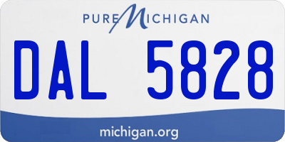 MI license plate DAL5828
