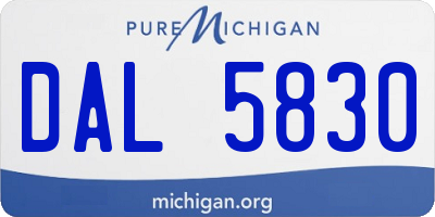 MI license plate DAL5830