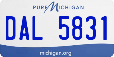 MI license plate DAL5831