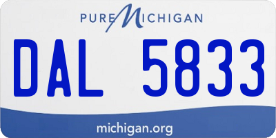 MI license plate DAL5833