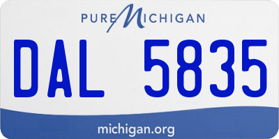 MI license plate DAL5835