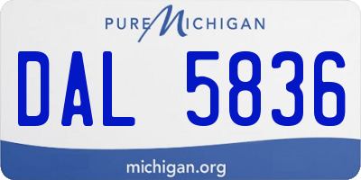 MI license plate DAL5836