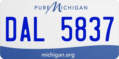 MI license plate DAL5837