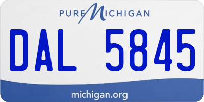 MI license plate DAL5845