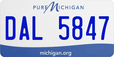MI license plate DAL5847