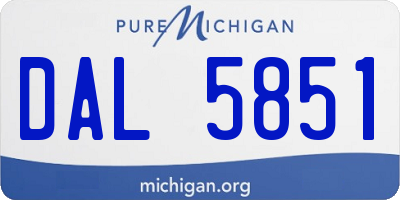 MI license plate DAL5851