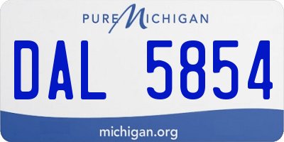 MI license plate DAL5854