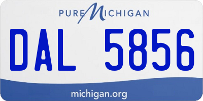 MI license plate DAL5856