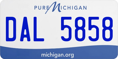 MI license plate DAL5858