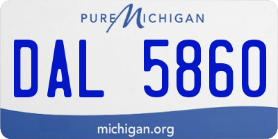 MI license plate DAL5860