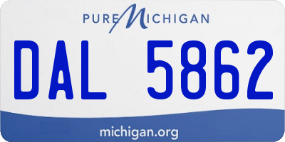 MI license plate DAL5862