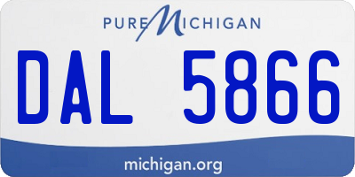 MI license plate DAL5866