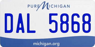 MI license plate DAL5868