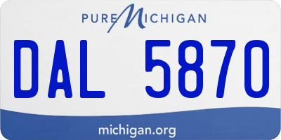 MI license plate DAL5870