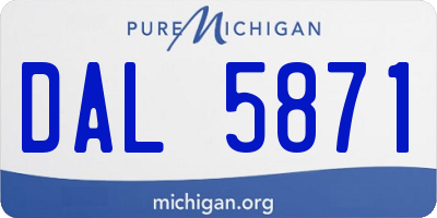 MI license plate DAL5871