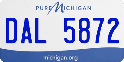 MI license plate DAL5872