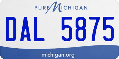 MI license plate DAL5875