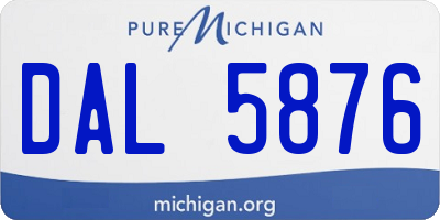 MI license plate DAL5876