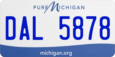 MI license plate DAL5878