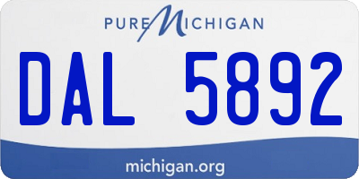 MI license plate DAL5892