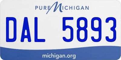 MI license plate DAL5893